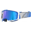 Okuliare VISION 8 CORP, ALPINESTARS (modrá/biela, zrkadlové modré plexi) 2025
