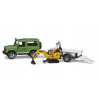 Bruder Auto Land Rover s přívěsem + JCB mikrobagr BR2593