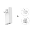 Cestovná nabíjačka SWISSTEN GaN USB-C + USB-A 65W - konektor EÚ + UK + US - biela
