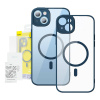 Baseus Frame Transparentný magnetický kryt a sada tvrdeného skla pre iPhone 14 Plus (modrý) 6932172616618