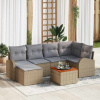 zahrada-XL Súprava záhradných pohoviek 7 pcs Béžová Poly ratan 3347602
