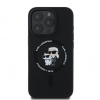 Karl Lagerfeld Liquid Silicone Karl a Choupette - kryt s MagSafe pre iPhone 16 Pro Max, čierny KLHMP16XSCMKCRHK