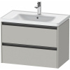 DURAVIT Ketho 2 závesná skrinka pod umývadlo, 2 zásuvky, 784 x 455 x 549 mm, betón šedá matná, K25283007070000