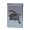 Plechová dóza s obrázkom agamy