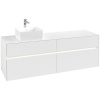 VILLEROY & BOCH Collaro závesná skrinka pod umývadlo na dosku (umývadlo vľavo), 4 zásuvky, s LED osvetlením, 1600 x 500 x 548 mm, White Matt, C050B0MS