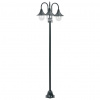 vidaXL Záhradná stĺpová lampa E27 220 cm hliníková 3-lampáše tmavozelená - Zelená - 171305-105589