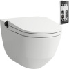 LAUFEN Cleanet Riva sprchová toaleta, závesná WC misa Rimless s hlbokým splachovaním, s doskou na sedenie, 395 x 605 mm, biela, s povrchom LCC, H8206914040001