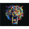 Zuty Diamantové maľovanie FAREBNÝ ŠABĽOZUBÝ TIGER 40x50 cm vypnuté plátno na rám