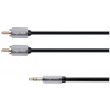 kabel kruger & matz jack 3.5 stereo/2xcinch 3m km0311