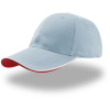 Atlantis Headwear Kšiltovka Zoom Piping Sandwich, baseballová, 6 panelová COT33000495999-light blue/ UNI Modrá světlá/bílá