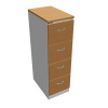Office Pro Štvorzásuvková kartotéková skriňa OP, 41,6x134,5x64 cm, buk/sivá