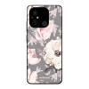 Lesklý kryt Mobiwear Glossy - Xiaomi Redmi 12C - G034G - Květy na šedém pozadí (Prémiové lesklé pouzdro, obal, kryt Mobiwear Glossy na mobil Xiaomi Redmi 12C - G034G - Květy na šedém pozadí, materiál