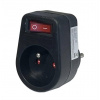 Konnoc DX-FZBK-01/01A rozbočka 1x zásuvka s vypínačem černá 434008,10