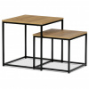 Autronic Set 2 ks odkládacích stolků, MDF, dekor divoký dub, kov, černý lak AF-076 OAK