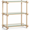 Policový regál Woody so sklenenými policami dubový rám 85,5 cm