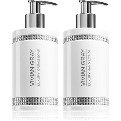 Vivian Gray White Crystals krémové mydlo 250 ml + mlieko na ruky 250 ml kozmetická sada