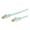 StarTech.com 5m CAT6A Ethernet Cable, 10 Gigabit Shielded Snagless RJ45 100W PoE Patch Cord, CAT 6A 10GbE STP Network Cable w/Strain Relief, Aqua, Fluke Tested/UL Certified Wiring/TIA - Category 6A -
