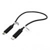 USB kabel (2.0) microUSB samec - microUSB samec 0.3m černý OTG
