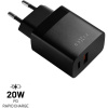 Sieťová nabíjačka FIXED s USB-C a USB výstupom, podpora PD a QC 3.0, 20W, čierna FIXC20N-CU-BK