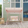 Aosom Detská záhradná hojdacia lavica s tienením Rose