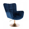 LuxuryForm DESIGN Kreslo AURORA VELUR na zlatom tanieri - modré