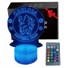 NOČNÁ LAMPA 3D PÍSACÍ STÔL CHELSEA LONDÝN ERB LOGO LED 16 FARIEB USB + DIAĽKOVÉ OVLÁDANIE