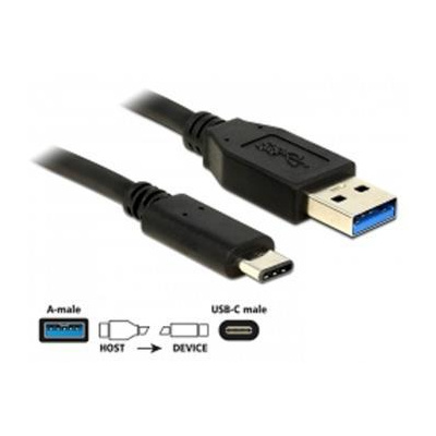 Delock Kabel SuperSpeed USB 10 Gbps (USB 3.1, Gen 2) Typ A samec > USB Type-C™ samec 0,5 m černý 83869