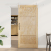 Skládací dveře s hardwarem 93x202 cm z masivního borového dřeva Béžová 3333234