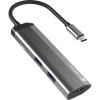 Multifunkční adaptér 4 v 1 Natec FOWLER SLIM HUB 2X USB 3.0 HUB, HDMI 4K, USB-C PD NMP-1984