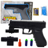 LEAN TOYS Detská pištoľ s laserom, 2 typy munície - čierna