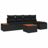 zahrada-XL Súprava záhradných pohoviek s vankúšom 6 pcs Čierna Poly ratan 3348069