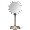 Kozmetické zrkadlo Simplehuman - Sensor Tru-lux LED osvetlenie, 10x zväčšenie, AKU ROSE GOLD