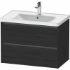 DURAVIT Ketho 2 závesná skrinka pod umývadlo, 2 zásuvky, 784 x 455 x 549 mm, dub čierny, K25283016160000