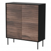 Cama Meble Dizajnová komoda CORTINA 100 4D, čierny mat/orech