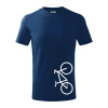 Bicykel na výšku - Tričko detské bavlnené - 122 cm/6 rokov ( Polnočná modrá )