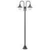 vidaXL Záhradná stĺpová lampa E27 220 cm hliníková 2-lampáše bronzová - Hnedá - 171306-105590