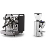 Rocket Espresso Mozzafiato FAST R, black + Rocket Espresso SUPER FAUSTO, chrome