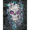 Zuty Diamantové maľovanie LEBKA S MOTÝĽMI A KVETMI 40x50 cm vypnuté plátno na rám