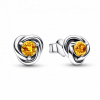 PANDORA náušnice Eternity kruh medovej farby 292334C04