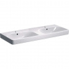 Geberit Smyle Square Dvojumývadlo, 120x48 cm, s prepadom, 2 otvory na batérie, biela 500.223.01.1