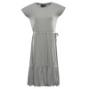 Dámske letné šaty pružné midi dĺžky - sivá|XL