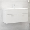 zahrada-XL Skrinka pod umývadlo, biela 90x38,5x46 cm, kompozitné drevo 804665