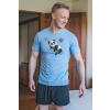 Pánske modré pyžamo Panda – Krátky rukáv S