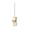 Vianočná plechová ozdoba Teddy Off White - Blue