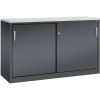 Kancelárska skriňa Acurado - Sideboard, posuvné dvere 1600 x 500 x 1000 mm, čiernosivá