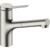 Hansgrohe Zesis M33 - Páková kuchynská batéria 150, vyťahovacia sprška, 2jet, sBox, vzhľad nerezu 74821800