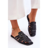 Čierne prepletané šľapky pre dámy, 2522-1 BLACK__25944-37 37