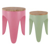 Zelené/ružové kovové stoličky v súprave 2 ks Double Funky – Leitmotiv
