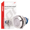 AMIO plochý okrúhly oceľový vypínač ON/OFF 19mm 5A 12V/230V