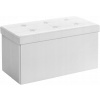 Lavička Songmics s úložným priestorom 76 x 38 x 38 cm biela (Pouffe, sedák, truhlica, lavica, biela ekokoža)